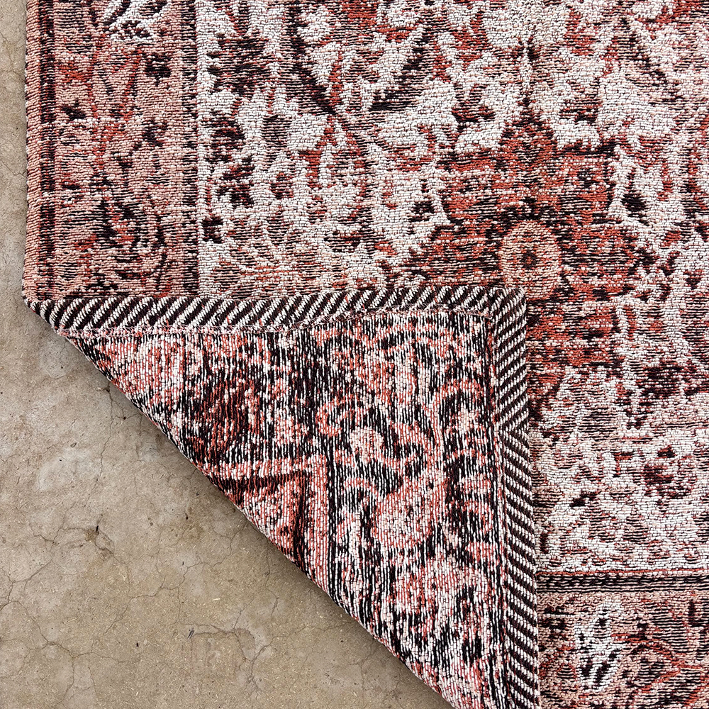 Handmade Red And Multicolor Synthetic Fibre Vintage Dhurrie